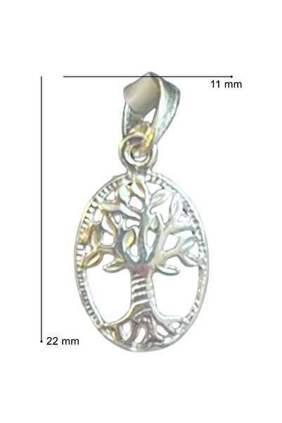 Jolie Silver 925 Sterling Silver Pendant - Tree of Life, Rhodium Plated, 22x11mm