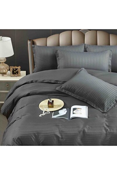 MHR Double cotton finet bedding set, 6 pieces, 4 pillowcases, gray