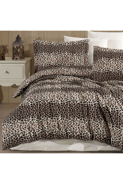 Lief Home Single Leopard Pattern Duvet Cover Set 160X220 |   2 Pillowcases |   Fitted Sheet 120X200+30