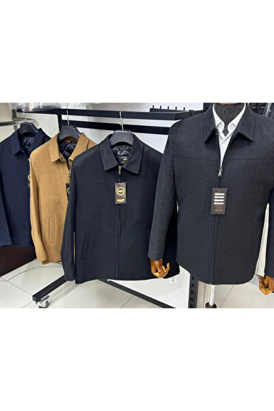 by aydin Koyu Antrasit Kaşe Bebe Yaka Düz Yırtmaçsız Tam Astar Slim Fit Class...