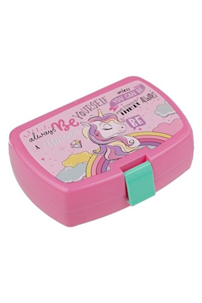 BREZIUM Children's lunchbox, unicorn design, 0.42 L, Pink,