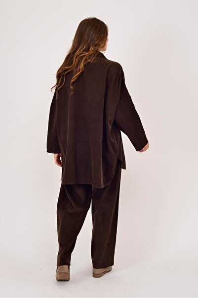 Park Moda 11439 Lova Fisto Detailled Tubular Velvet Shirt