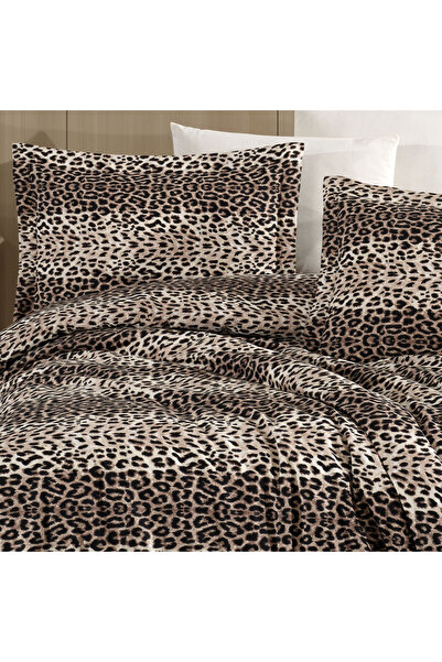 Lief Home Single Leopard Pattern Duvet Cover Set 160X220 |   2 Pillowcases |   Fitted Sheet 120X200+30