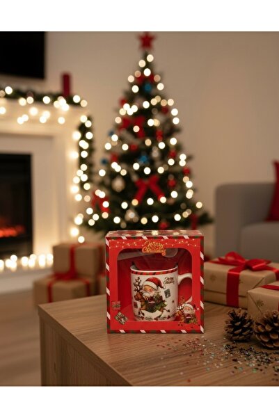 Giftify-Tr Yılbaşı Hediye Seti Tekli Seramik Kupa – Merry Christmas Temalı Öz...