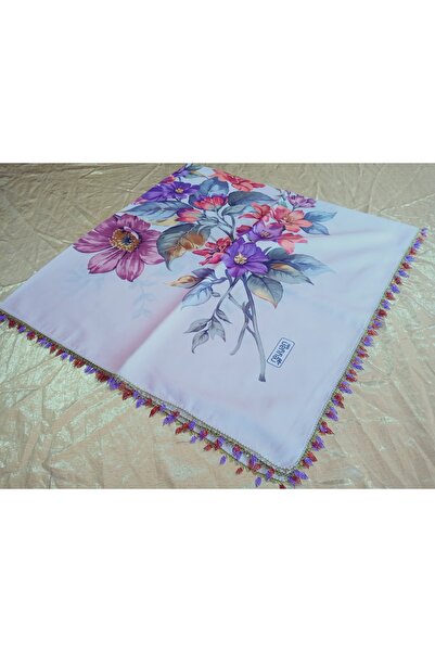 REYHAN Cenk and Zarif Handcrafted Needlework Embroidered Writing/Needlework Yemeni/Handcrafted Tulle/Baş Mevlit Cover