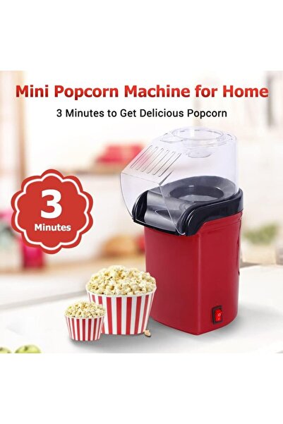 stuffix Oil-free Popcorn Maker , Ready in up to 3 min, 1200W, Grain Dispenser, Red