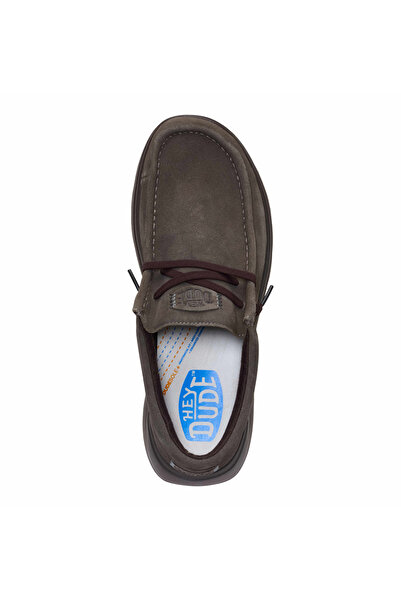 HEY DUDE Suede Brown Men's Casual Shoes Wally Comf Suede