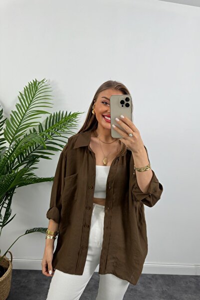 Lady Pixie Low Shoulder Fabric Oversize Shirt