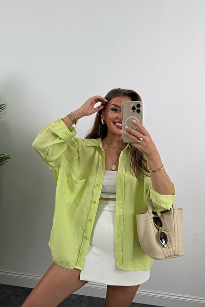 Lady Pixie Low Shoulder Fabric Oversize Shirt