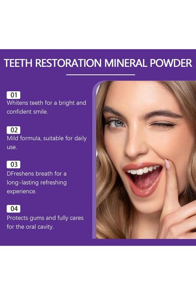 EELOHE Teeth Restoration Mineral Tooth Powder - Teeth Whitening & Gum Strengthening (50g)