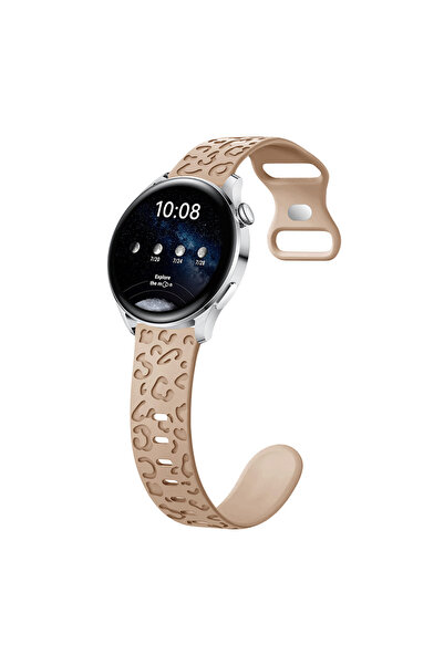 Goldie Case Xiaomi Redmi Watch 3 Active Uyumlu Leopar Desenli Silikon Kordon