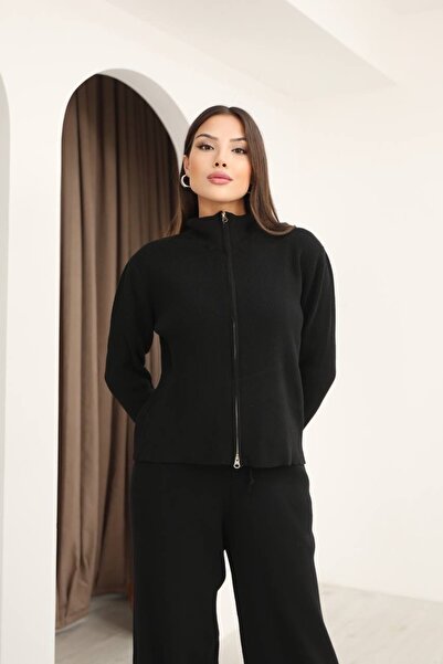 GND Double Zipper Premium Series Women's Knitwear Set, Bottom-Top Knitwear Set