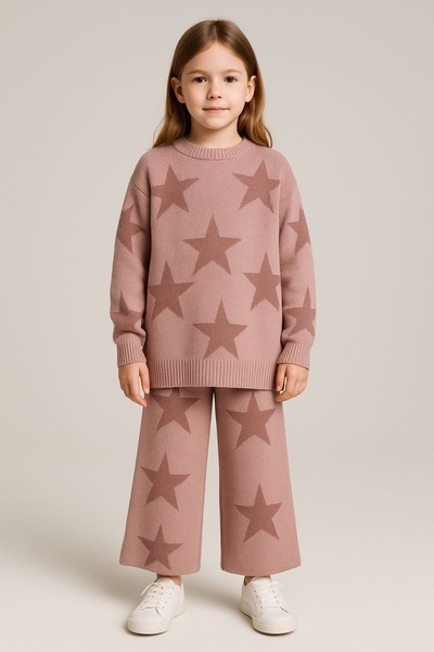 tunays shopping Set de tricotaje cu evazat stele pentru fetiță
