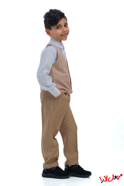 maryool lara بدلة روضة ولادي (بيج سادة) ثلاث قطع