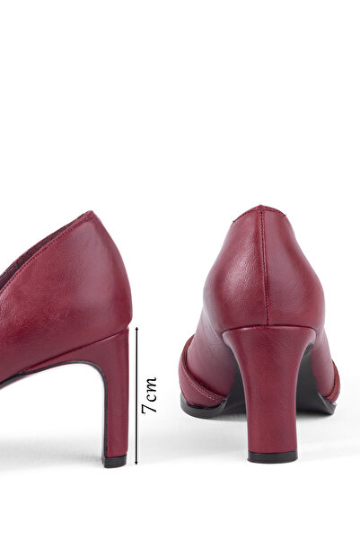 MARY Modern Curve Cross Band Detailed Thin Heel Pointed Toe Classic Style Women's Heeled Shoes