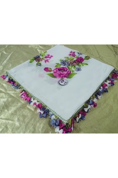 REYHAN Cenk Zarif Handcrafted Needlework Embroidery Writing/Needlework/Yemeni/Handcrafted Tulle/Beaded Mevlit Cloth