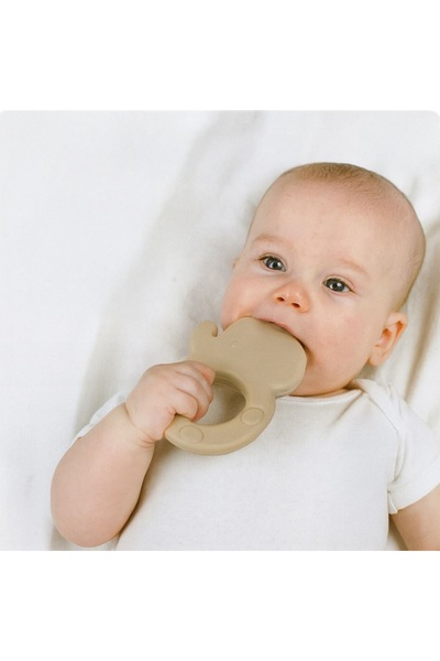 OEM Silicone teething toy elephant beige 8 x 9.5 cm