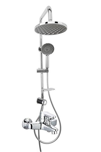 GENERIC4 Round Chrome Shower Rail with Handheld Shower