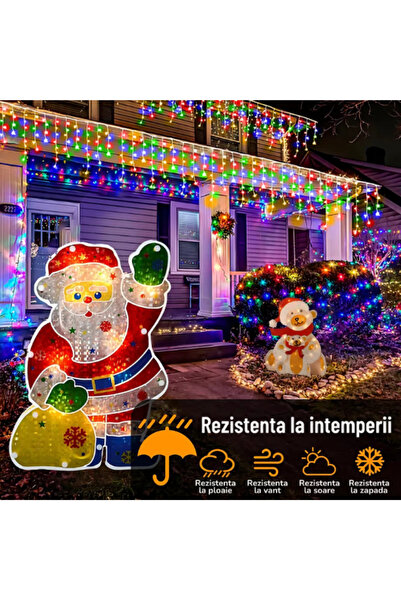 VENTART Christmas Installation, Turturi Type, 8 Light Shows, 300 LEDs, Indoor or Outdoor 12Mx0.6M
