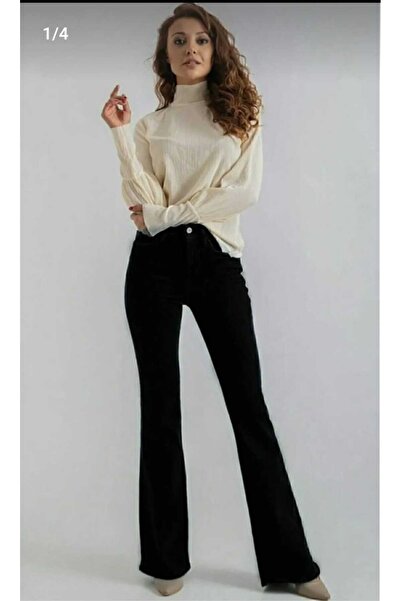 Lixera Black Lycra High Waist Spanish Jean Pants