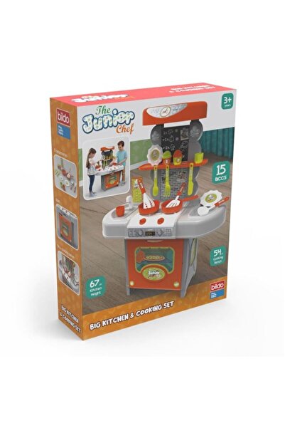 Junior Children's toy stove with 15 accessories included, height 67 cm