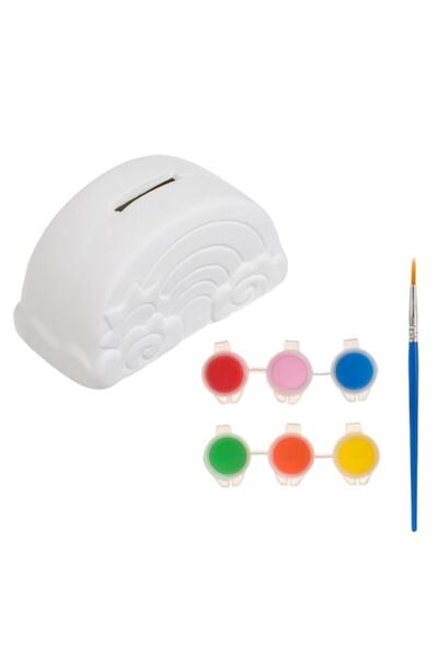 OEM Rainbow piggy bank painting set, 6 paints, 13.5x7x7.5cm
