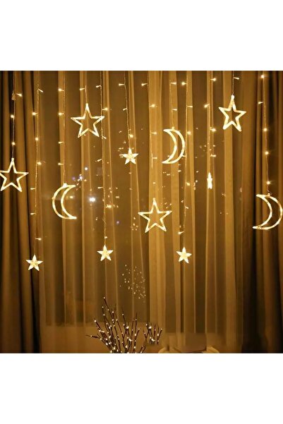 Produs Redus Instalaţie Franjuri 12 buc cu steluţe & lună 3×1 m LED diverse c...