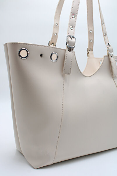 LASSO Women's Large Size Ring Staple Detailed Hand, Arm and Shoulder Bag