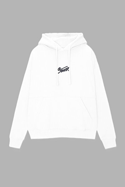 CLASSY.MODA Unisex 3 Thread O oversized SWND Lettering B με τύπωμα K με κουκούλα Casual Hoodie με τσέπη καγκουρό