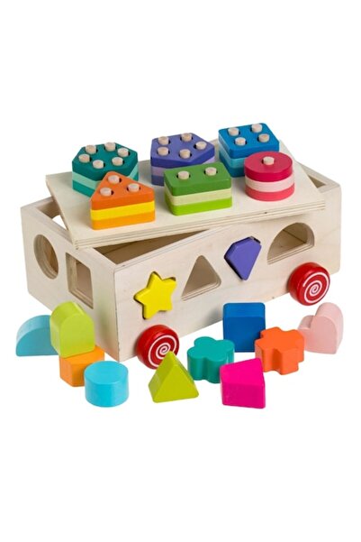 OEM Wooden vehicle shape sorter toy, 21.5x13.5x13 cm, for boys