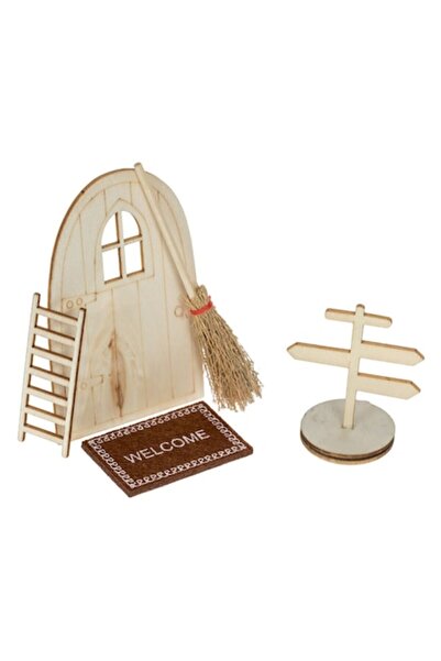 OEM Wooden craft set with door, ladder, sign, broom and 'WELCOME' mat, 5 pieces, age 6