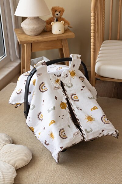lizayn home 100% Cotton Double-Sided Muslin Stroller Cover