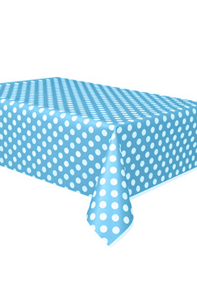 karanca parti süs Blue Polka Dot Plastic Tablecloth 120X180 cm for Birthday P...