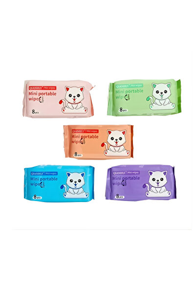 Party City Mini Taşınabilir Islak Mendil 1 Adet – Karışık Renk – Hijyenik Cep...