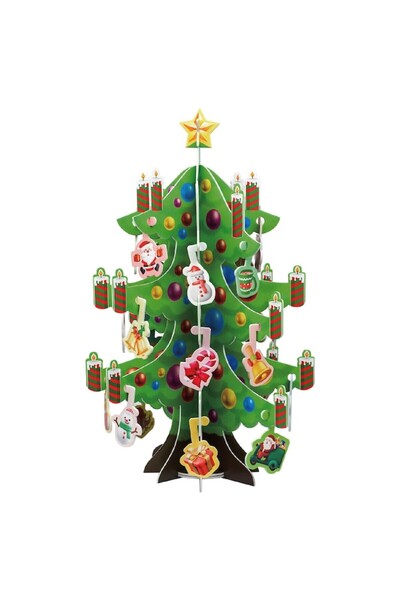 OEM 3D Christmas tree puzzle with ornaments 20x32cm - 36 pieces