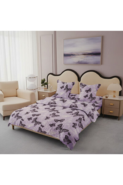 Casa Pucioasa Bedding set 4 pieces King-size Purple Butterflies (200 cm x 200-230 cm)