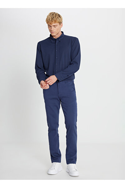 ALTINYILDIZ CLASSICS Normal Waist Normal Leg Slim Fit Indigo Men's Trousers Ace001252276_Ind