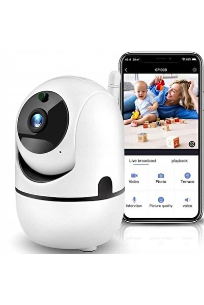 stuffix Wi-Fi Surveillance Camera with Night Recording and Motion Detection, White