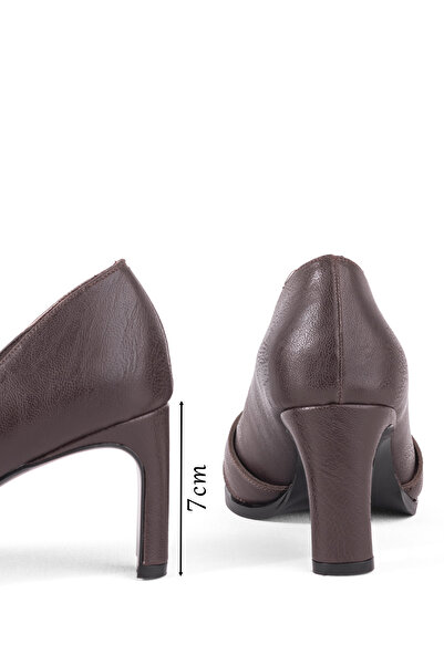 MARY Modern Curve Cross Band Detailed Thin Heel Pointed Toe Classic Style Women's Heeled Shoes