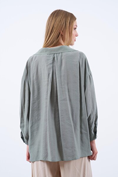 Lady Pixie Low Shoulder Fabric Oversize Shirt