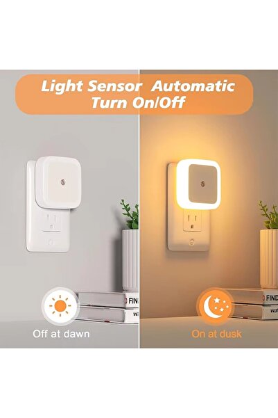OEM Set of 3 LED Night Lights with Day-Night Sensor, 0.5W, White Light, 110-240V
