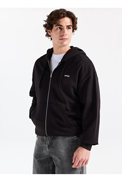 HUGO Kapüşon Yaka Siyah Erkek Sweatshırt 50548651_Dapozip