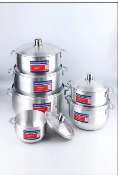 Generic Shiny aluminum china cookware set, 6 pieces with handles