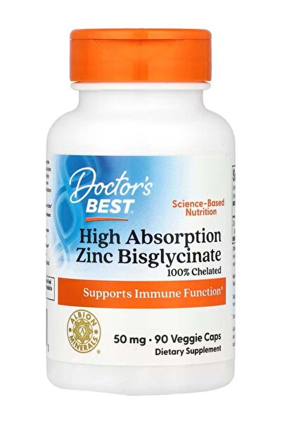 Doctor's Best بيسجليسينات الزنك عالية الامتصاص 50 ملغ - 90 كبسولة