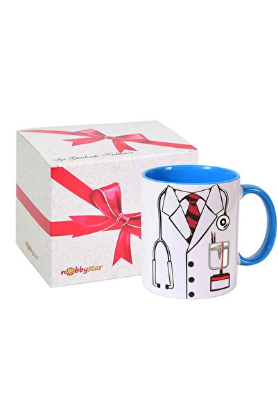 SIRADIŞI REKLAM KAHVE KUPASI DOKTOR BASKILI MAVİ-PEMBE