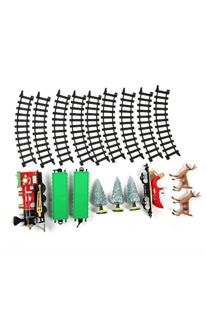 Fokelyi Christmas Electric Train Toy Set with Music, Easy Assembly, Multicolor, 52x36x8.5 cm