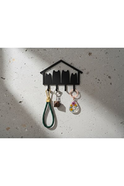 Goldesing Kedili Şık Anahtarlık, Duvar Tipi Anahtar Organizer, Dekoratif Anah...