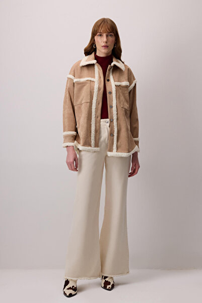 Touché Privé Suede Shirt with Plush Detail