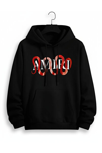 NİCE Χειμερινό χοντρό φούτερ |   Φούτερ Dolanan Yılan με τύπωμα με κουκούλα