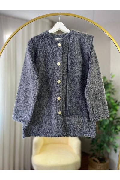 Parla Modam SOLA ÖNÜ DÜĞMELİ ATKILI CEKET KAP 4005